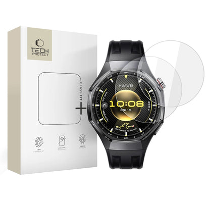 Tech-Protect Fit+ Protective Film for Huawei Watch GT 6 Pro, Set of 2 Pieces, Tempered Glass