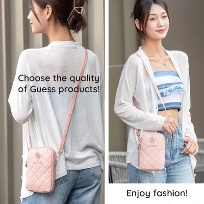 Universal Phone Bag, Guess, Quilted 4G, Pink