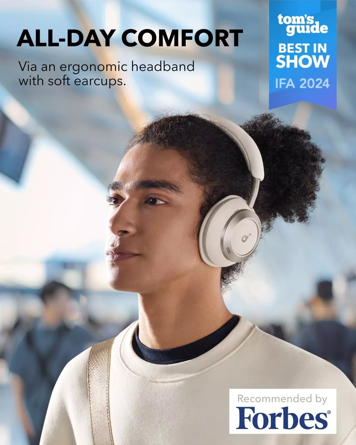 Handsfree Bluetooth Anker Soundcore Space One Pro, A2DP, ANC, White A3062G21
