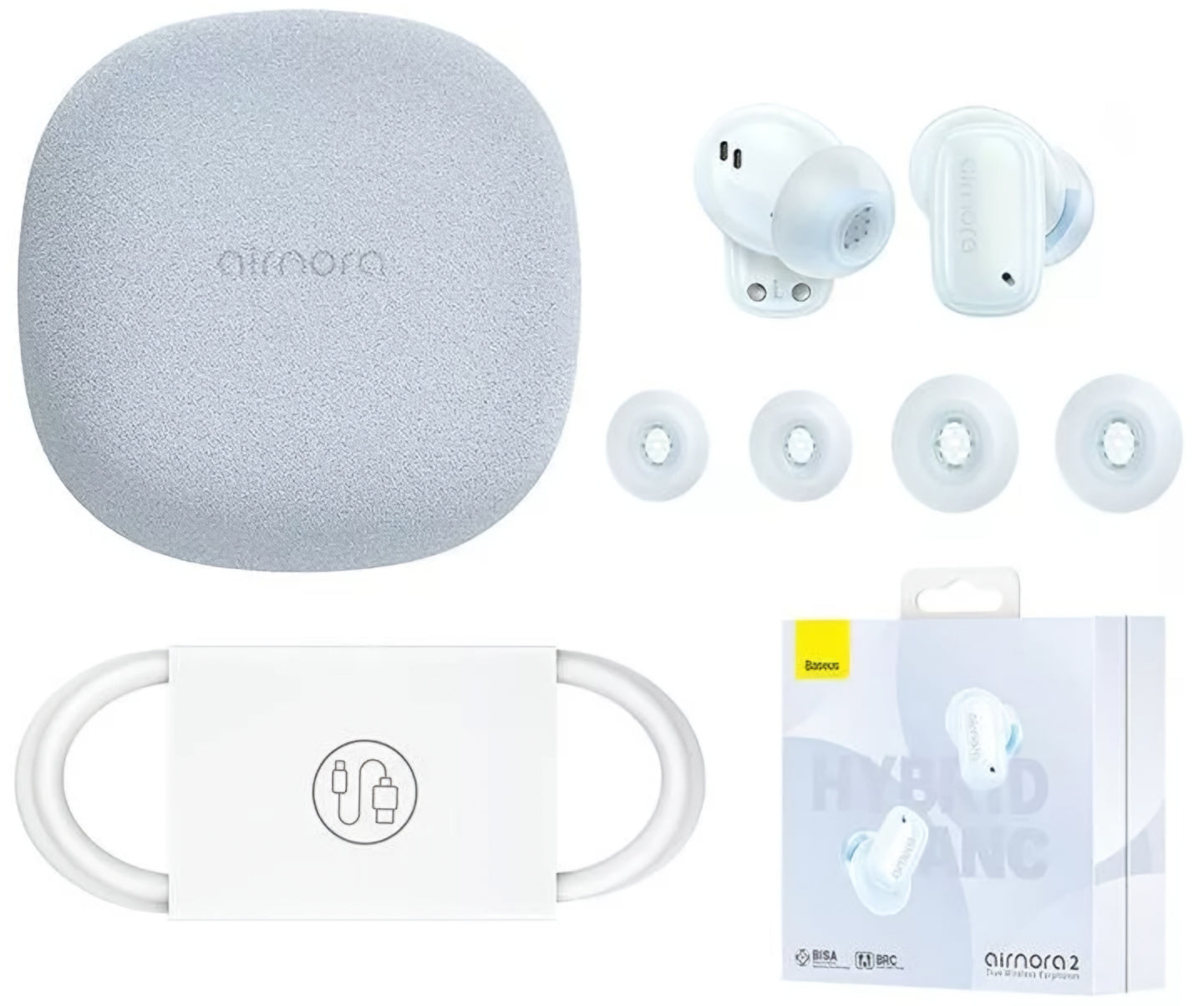 Baseus AirNora 2 Bluetooth Handsfree, TWS, ANC, Blue NGTW320203