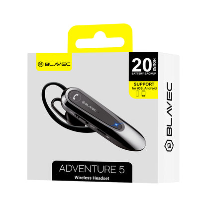 Bluetooth Handsfree Blavec Adventure 5, MultiPoint, A2DP, Black BHAD5-B