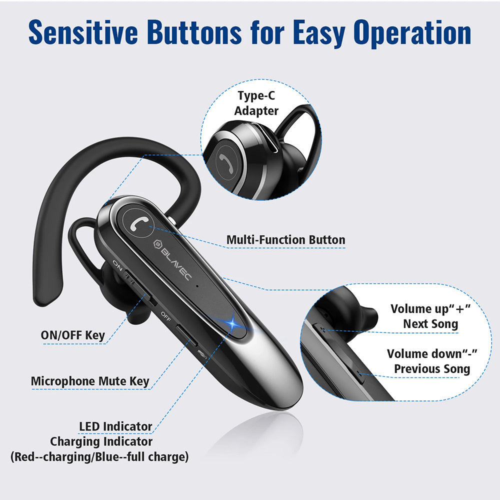Bluetooth Handsfree Blavec Adventure 5, MultiPoint, A2DP, Black BHAD5-B