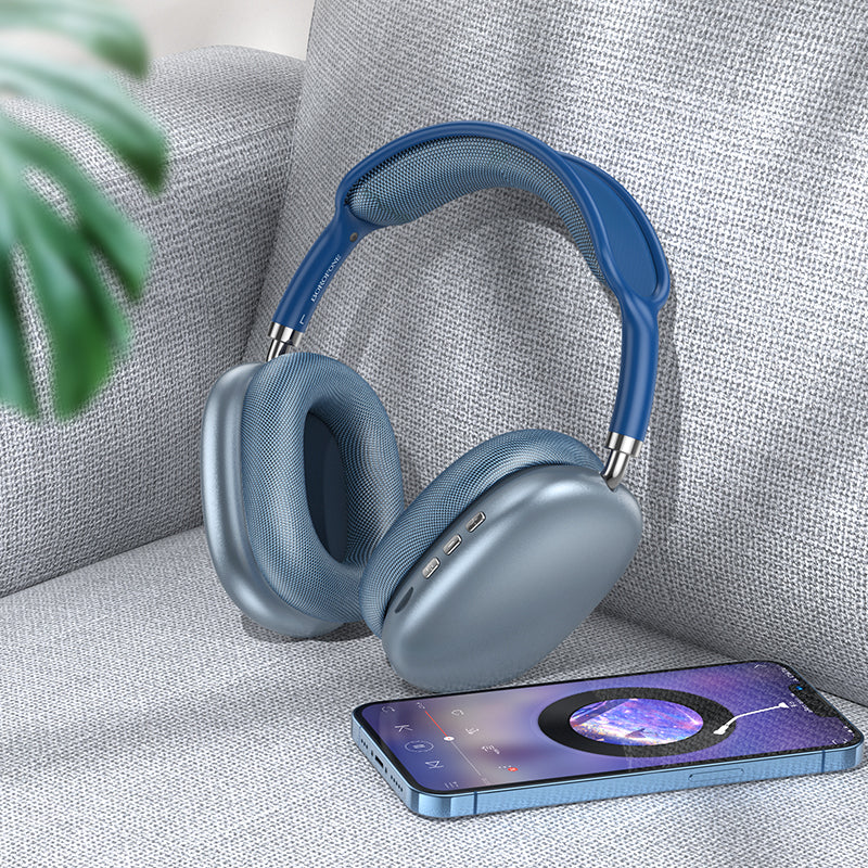 Borofone BO22 Elegant Bluetooth Headphones, A2DP, Blue