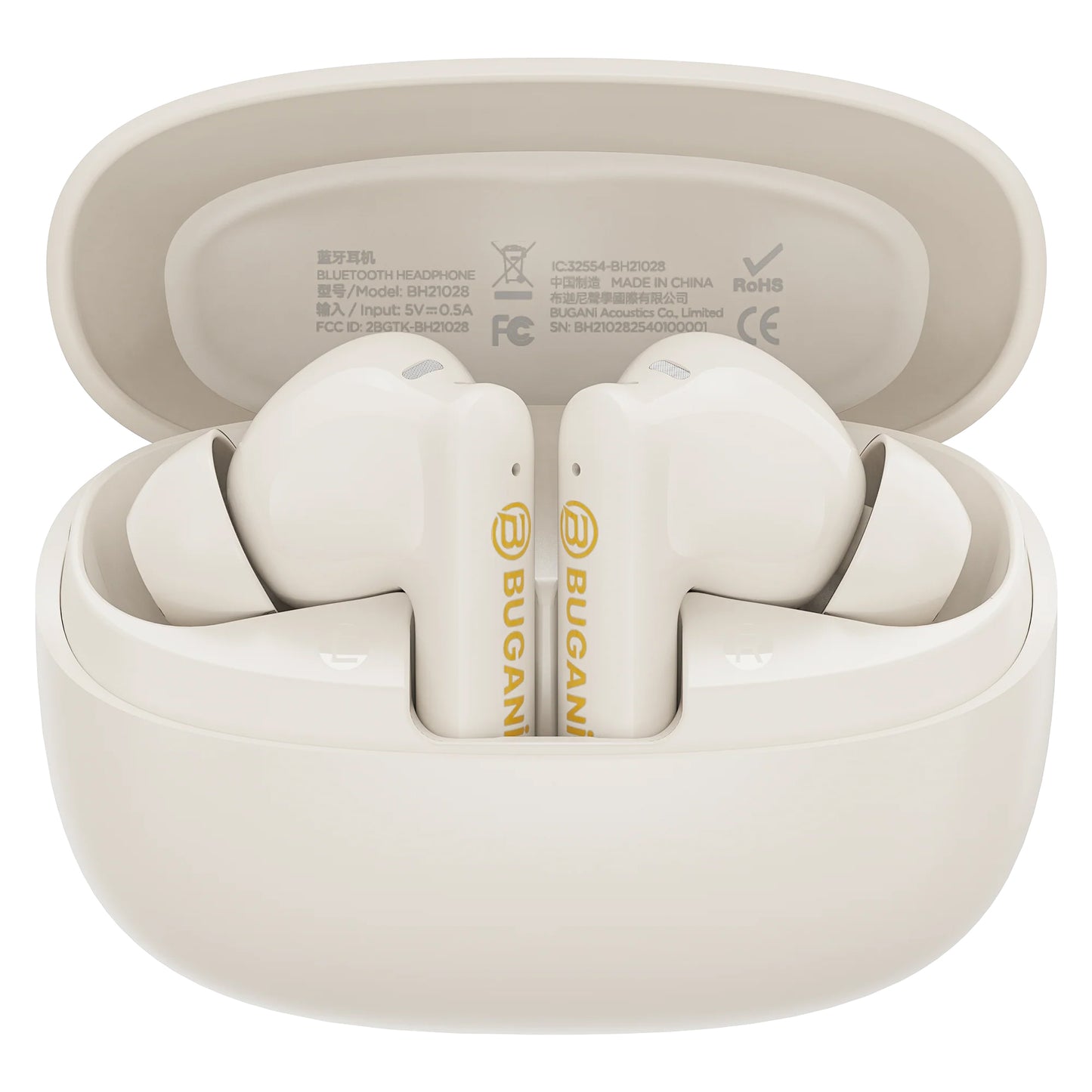 Bluetooth Handsfree Bugani Freebuds B20, TWS, ANC, Light Cream