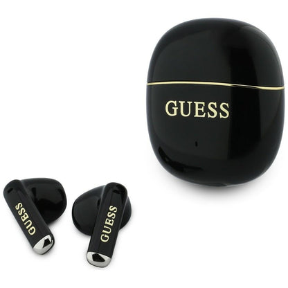 Handsfree Bluetooth Guess Glossy Gold Line Classic, TWS, Black