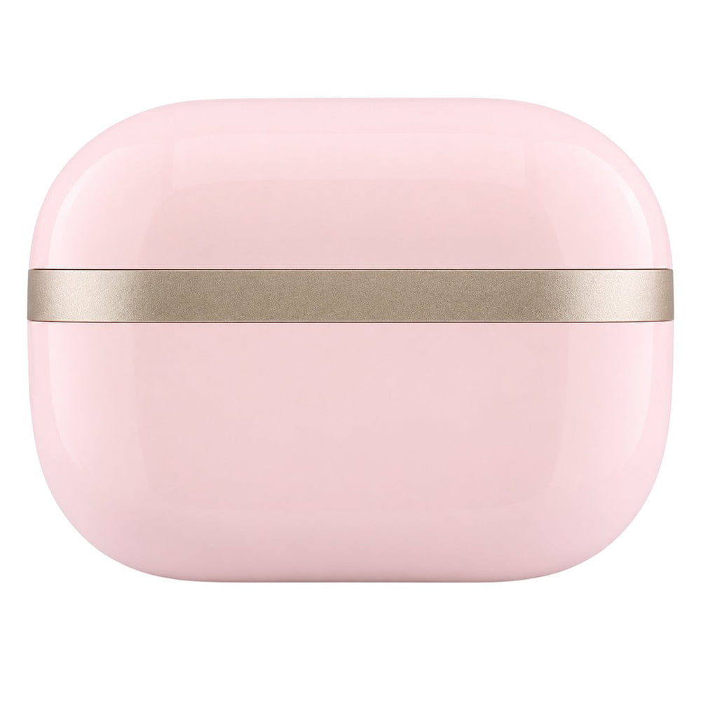 Guess Glossy Gold Line Printed Classic Logo Bluetooth Handsfree, TWS, Pink
