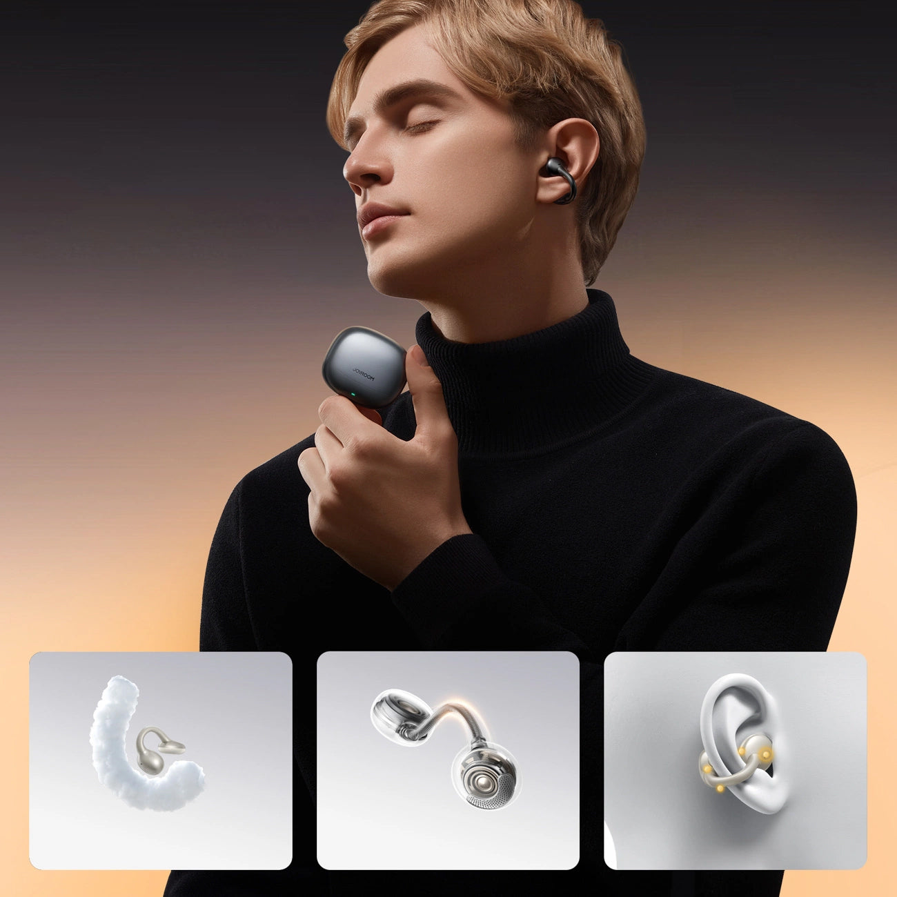 Handsfree Bluetooth Joyroom Openfree JR-OE3, TWS, Black