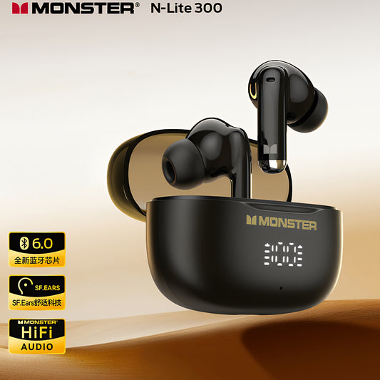 Bluetooth Handsfree Monster N-Lite 300, TWS, Black