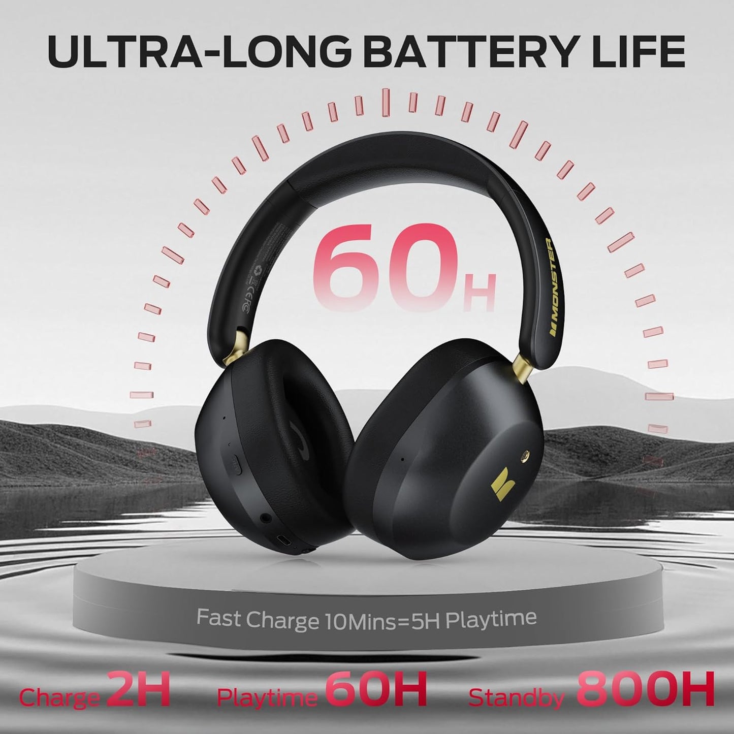 Bluetooth Handsfree Monster Persona 6th, MultiPoint, A2DP, ANC, Black