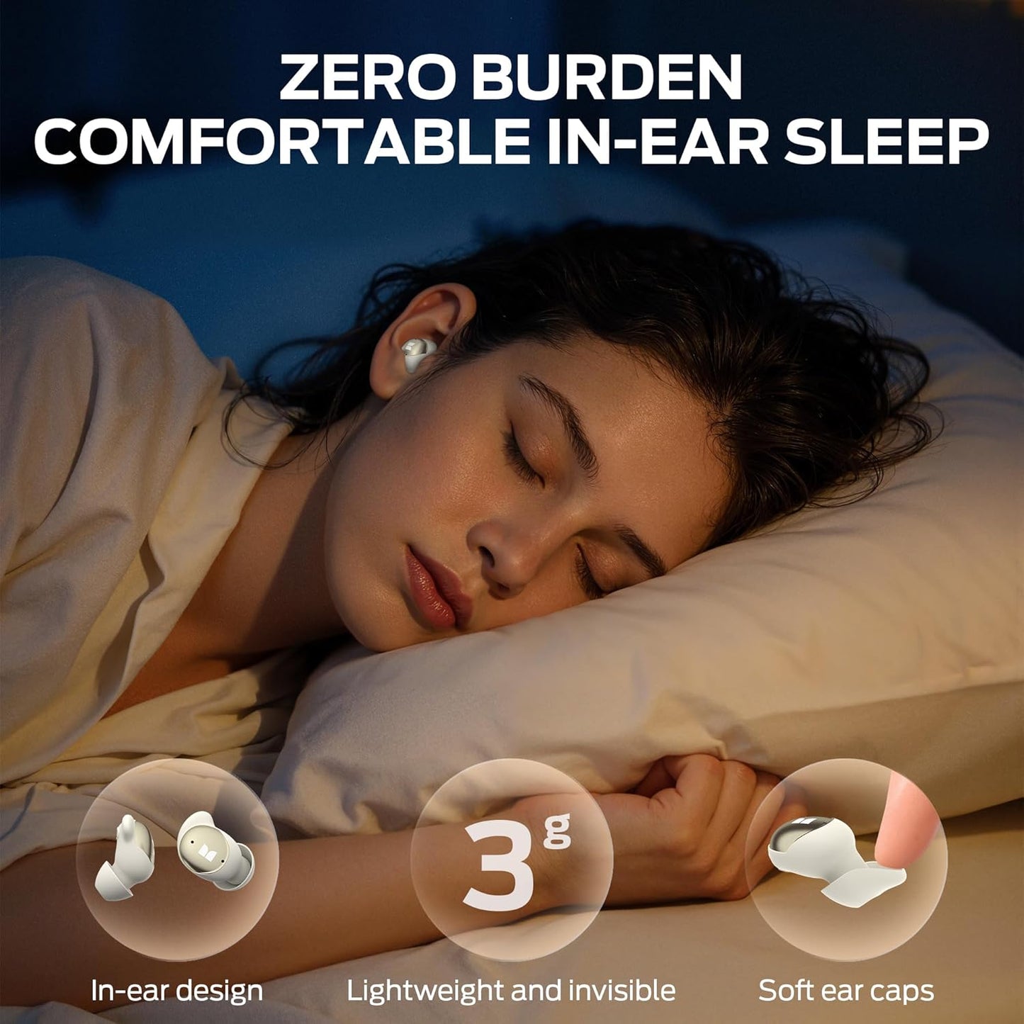 Bluetooth Handsfree Monster Sleep Ear200, TWS, ANC, Gold