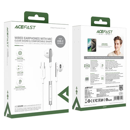 Handsfree USB-C Acefast L3, 1.2m, White