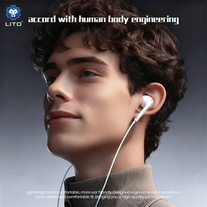 Handsfree USB-C Lito LF01T, 1.2m, White