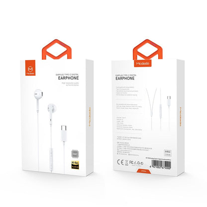 Handsfree USB-C McDodo HP-7500, White