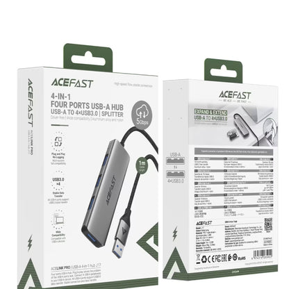 Acefast J17 USB Hub, 4in1, Gray