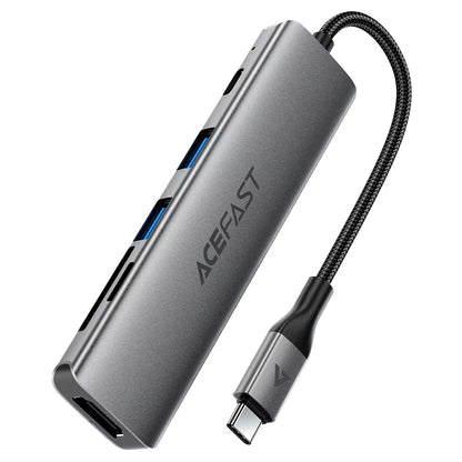 Acefast J18 USB-C Hub, 6-in-1, Gray