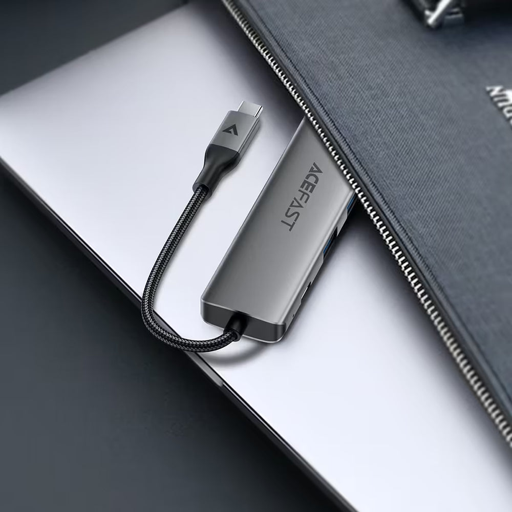 Acefast J18 USB-C Hub, 6-in-1, Gray