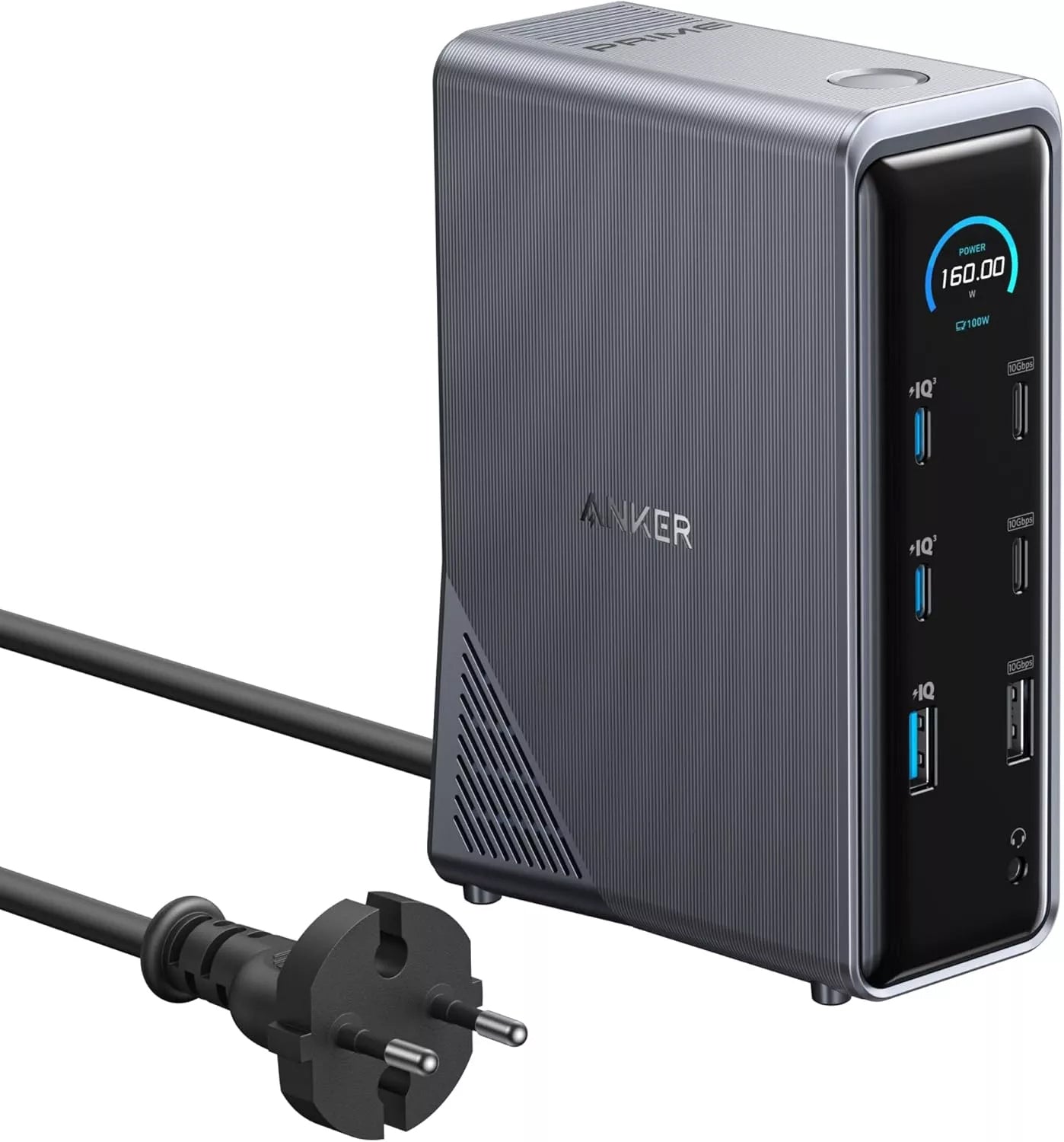 Anker Prime 737 Multifunctional Hub, 2 x USB-A 3.0 - 3 x USB-A - 5 x USB-C - 2 x HDMI - 1 x 3.5mm Jack - 1 x RJ45, Black A83B63A1