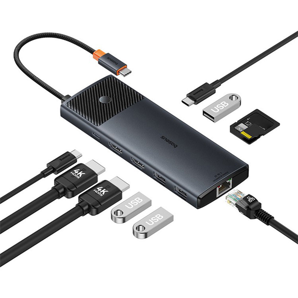 Baseus Gleam II USB-C Hub, 10in1, Black B0114200