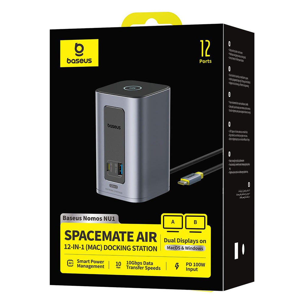 Baseus Nomos NU1 Air Spacemate USB-C Hub, 12in1, Gray B0114400