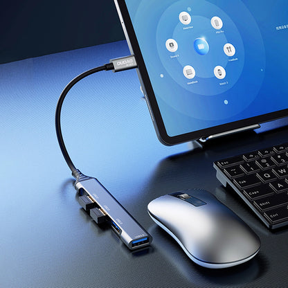 Dudao A16T USB-C Hub, 1 x USB-A 3.0 - 3 x USB-A, Black