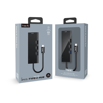 HAVIT HB41 USB-C Hub, 4in1, Silver