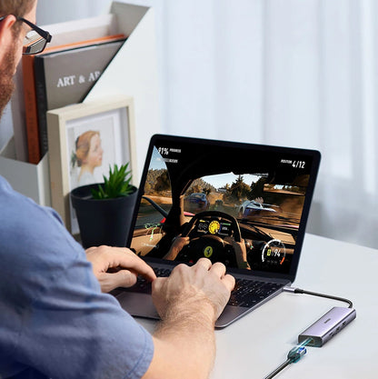 UGREEN CM512 USB-C Hub (90568), 2 x USB-A 3.0 - 1 x USB-C - 1 x HDMI - 1 x RJ45 - 1 x SD - 1 x microSD, Gray