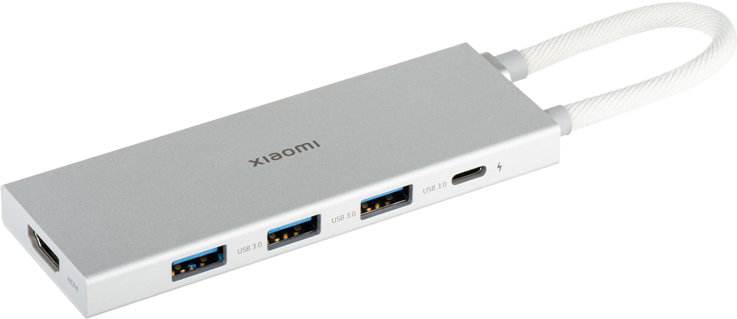Xiaomi USB-C Hub, 3 x USB-A 3.0 - 1 x USB-C - 1 x HDMI, White BHR8804GL