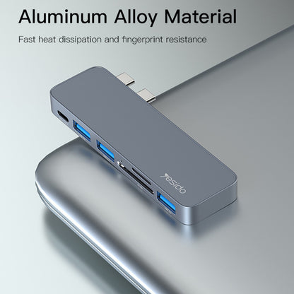 Yesido HB10 USB-C Hub for Apple MacBook Pro / Air, 6in1, Grey