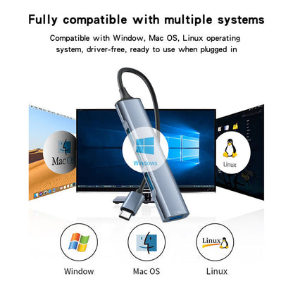 Yesido HB17 USB-C Hub, 4in1, Grey