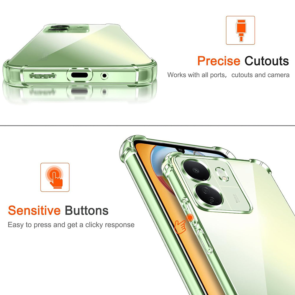 Camera Protection Case for Xiaomi Poco C65 / Redmi 13C, Techsuit, Shockproof Clear, Transparent