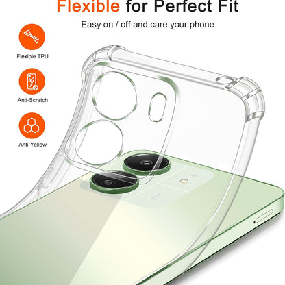 Camera Protection Case for Xiaomi Poco C65 / Redmi 13C, Techsuit, Shockproof Clear, Transparent