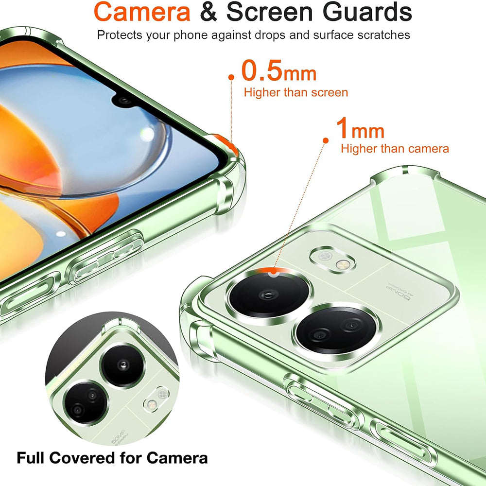 Camera Protection Case for Xiaomi Poco C65 / Redmi 13C, Techsuit, Shockproof Clear, Transparent