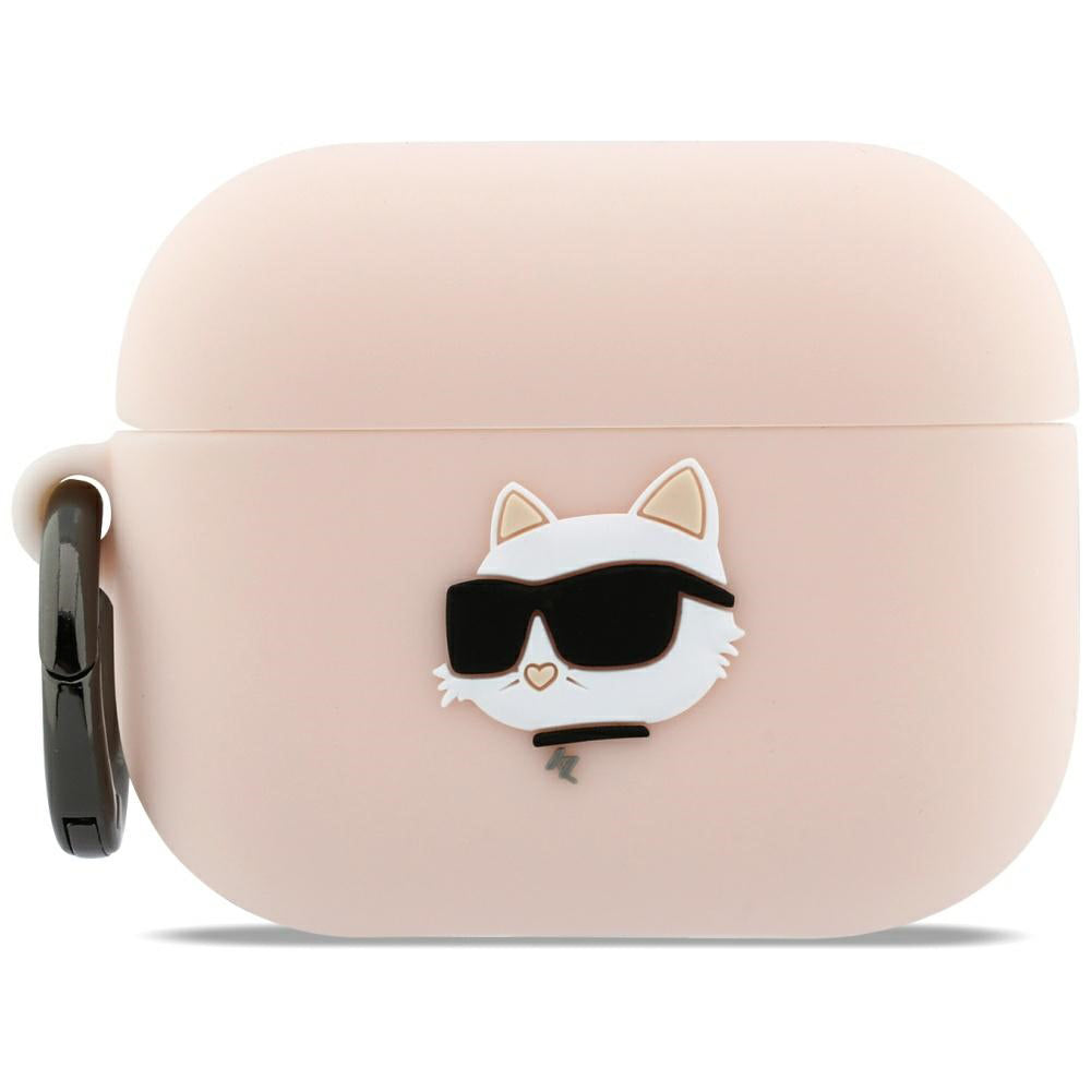 Karl Lagerfeld Silicone Choupette's Head 3D Case for Apple AirPods Pro 3, Pink