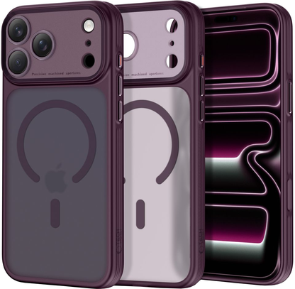 MagSafe Case for Apple iPhone 18 Pro / 17 Pro, Tech-Protect, MagPeak CC, Matte Burgundy