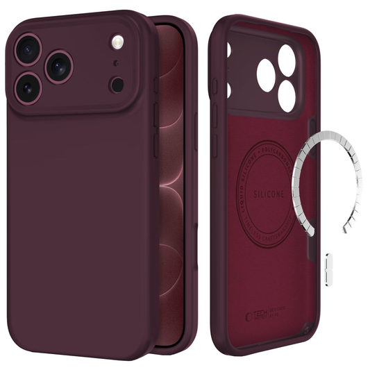 MagSafe Case for Apple iPhone 18 Pro Max / 17 Pro Max, Tech-Protect, Silicone, Burgundy