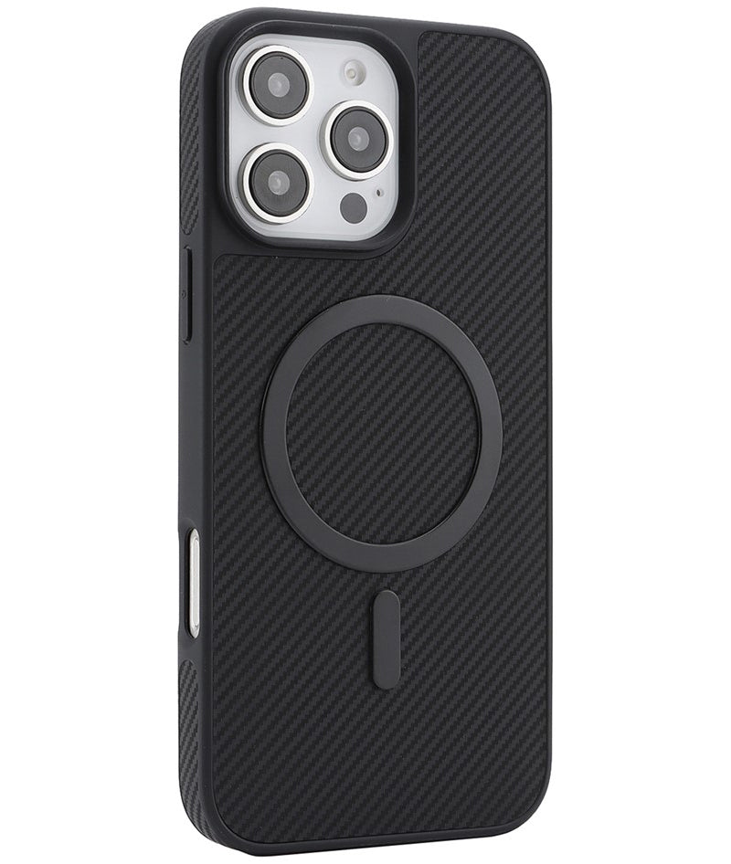 MagSafe Case for Apple iPhone 16 Pro, OEM, Carbon Metal Ring, Black