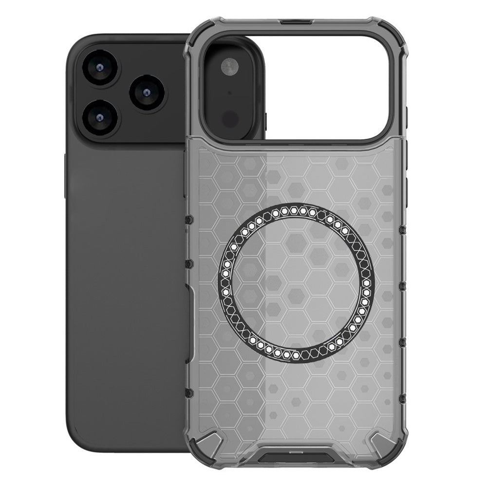 MagSafe Case for Apple iPhone 17 Pro Max, Techsuit, HoneyComb Shield, Black
