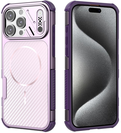 MagSafe Case for Apple iPhone 16 Pro, OEM, Carbon and Corner Protection, Purple