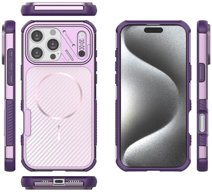 MagSafe Case for Apple iPhone 16 Pro Max, OEM, Carbon and Corner Protection, Purple