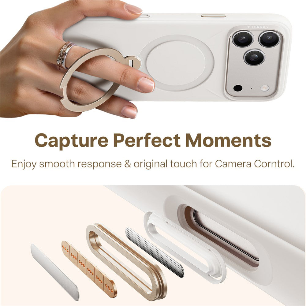 MagSafe Case for Apple iPhone 17 Pro Max, Torras, QPRO Silicone, White
