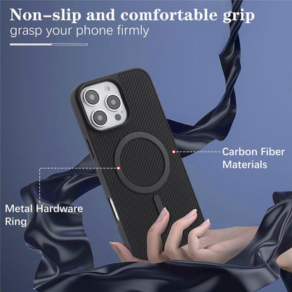 MagSafe Case for Apple iPhone 16 Pro Max, OEM, Carbon Metal Ring, Black