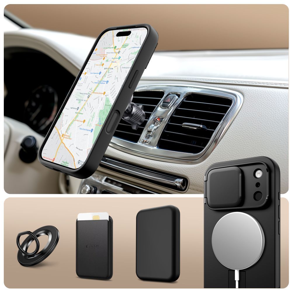 MagSafe Case for Apple iPhone 17 Pro Max, Tech-Protect, Kevlar Aura, Black