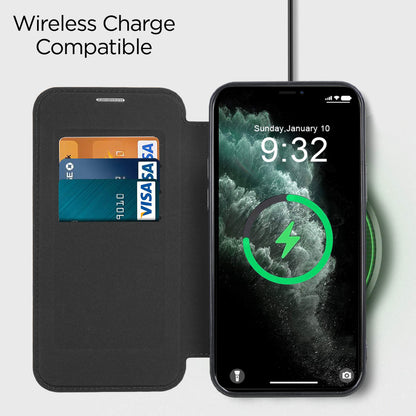 MagSafe Case for Apple iPhone 11 Pro Max, Techsuit, SmartMag Book, Green