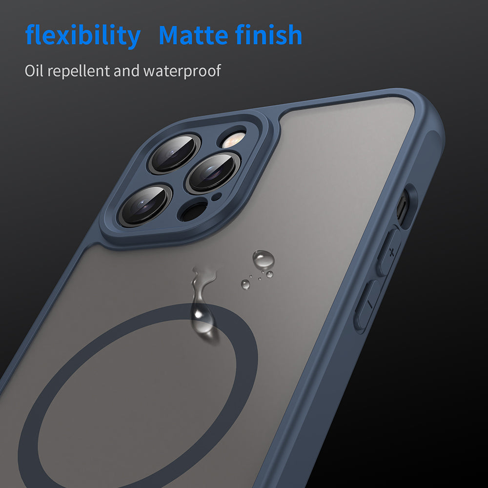MagSafe Case for Apple iPhone 12 Pro Max, Techsuit, HaloFrost II, Navy Blue