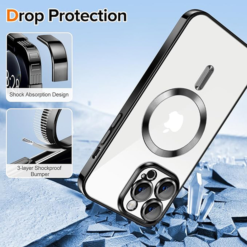 MagSafe Case for Apple iPhone 12 Pro Max, Techsuit, Luxury Crystal, Black