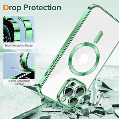 MagSafe Case for Apple iPhone 12 Pro Max, Techsuit, Luxury Crystal, Light Green