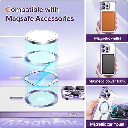 MagSafe Case for Apple iPhone 12 Pro, Techsuit, Luxury Crystal, Light Purple