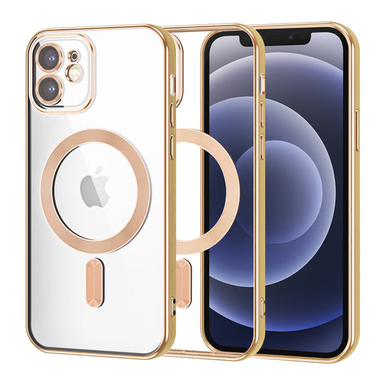 MagSafe Case for Apple iPhone 12, Techsuit, Luxury Crystal, Gold