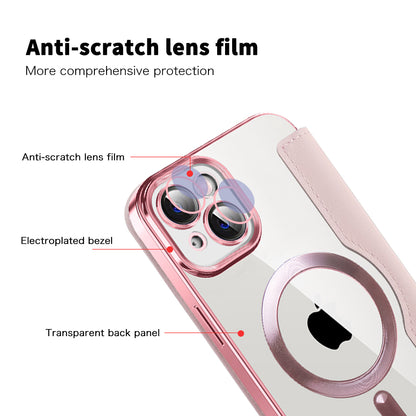 MagSafe Case for Apple iPhone 14 Plus, Techsuit, SmartMag Book, Pink
