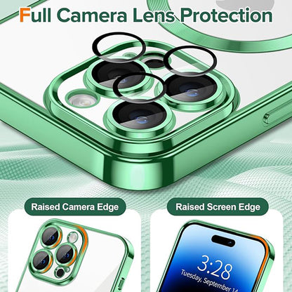 MagSafe Case for Apple iPhone 14 Pro Max, Techsuit, Luxury Crystal, Light Green